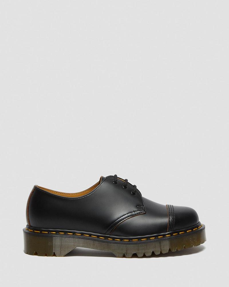 Women's Dr Martens 1461 Bex Made in England Toe Cap Oxfords Shoes Black | AU 339SGL